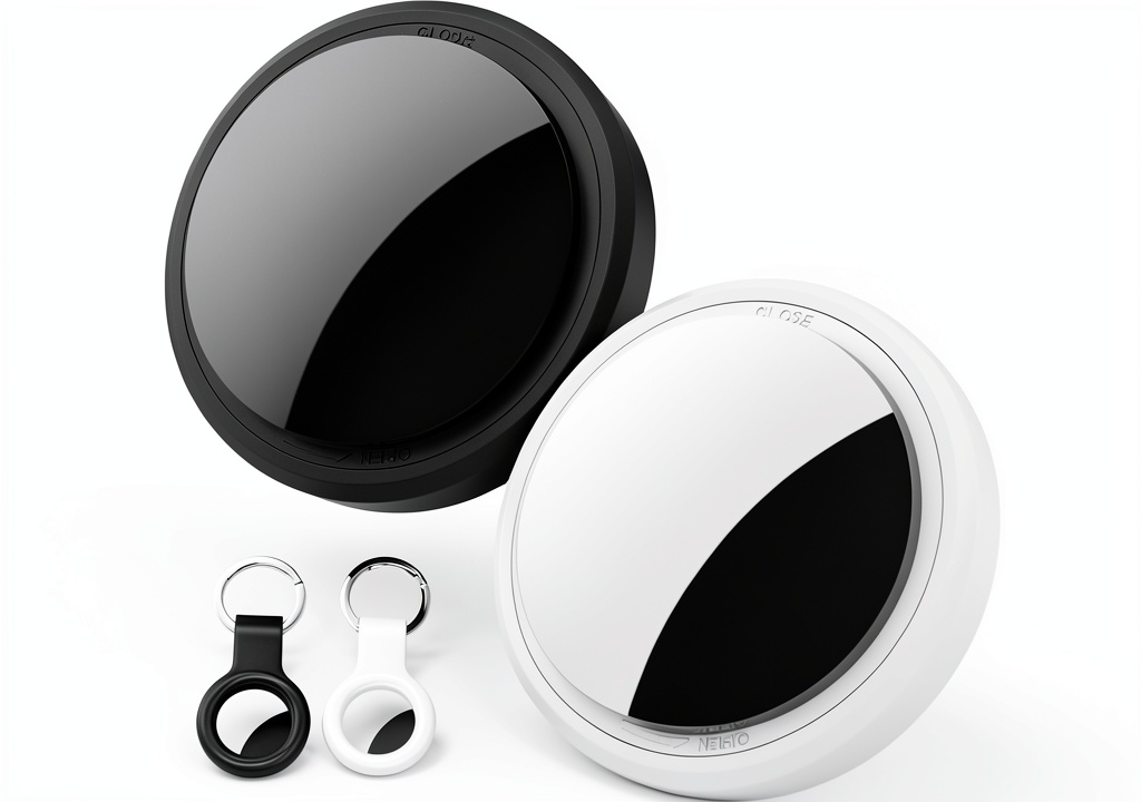BowenBo pet tracker attached to a dog collar outdoors