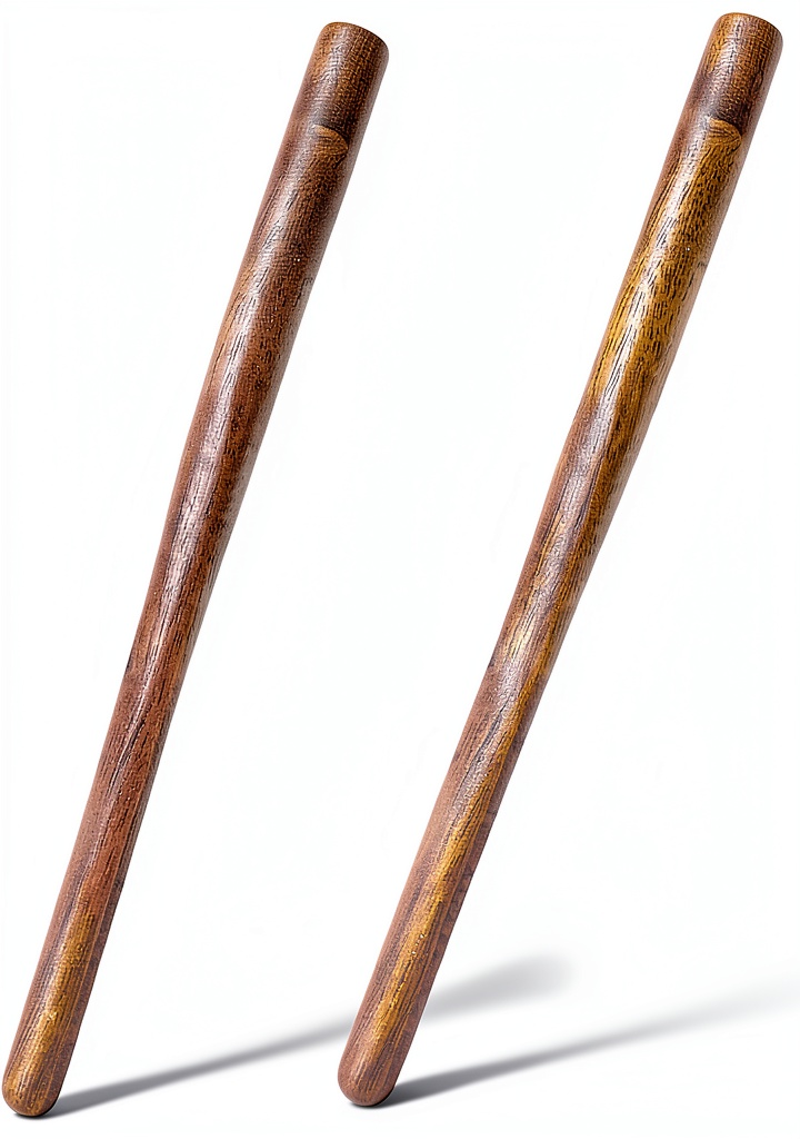 Tienyuu acacia wood mixing paddles in use on a kitchen counter