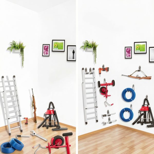 Heavy Duty Garage Hooks 4 Pack HUPBIPY 7.7in U‑Shape + Nylon Straps-5