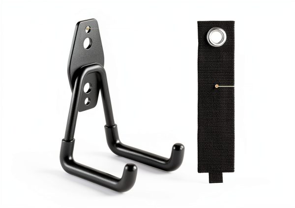 Heavy Duty Garage Hooks 4 Pack HUPBIPY 7.7in U‑Shape + Nylon Straps-2