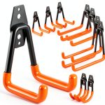 Garage Hooks QcoQce Heavy Duty 12 Pack Orange Mount Anti‑Slip Coating-0