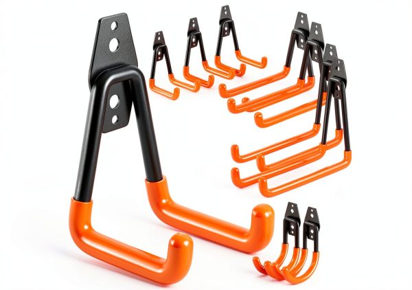 Garage Hooks QcoQce Heavy Duty 12 Pack Orange Mount Anti‑Slip Coating-0