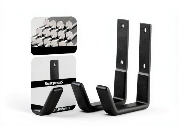 Heavy Duty Wall Mount Hooks SINCHEEWAY Steel U‑Hook Small Black 2‑Pack-2