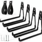 Heavy Duty Garage Hooks 4 Pack HUPBIPY 7.7in U‑Shape + Nylon Straps-0