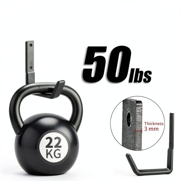 Heavy Duty Wall Mount Hooks SINCHEEWAY Steel U‑Hook Small Black 2‑Pack-4