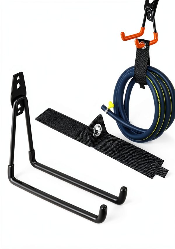 Heavy Duty Garage Hooks 4 Pack HUPBIPY 7.7in U‑Shape + Nylon Straps-1