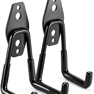 Heavy Duty Garage Hooks LUPYJI 2 Pack Small U Hook Black Wall Mount-0