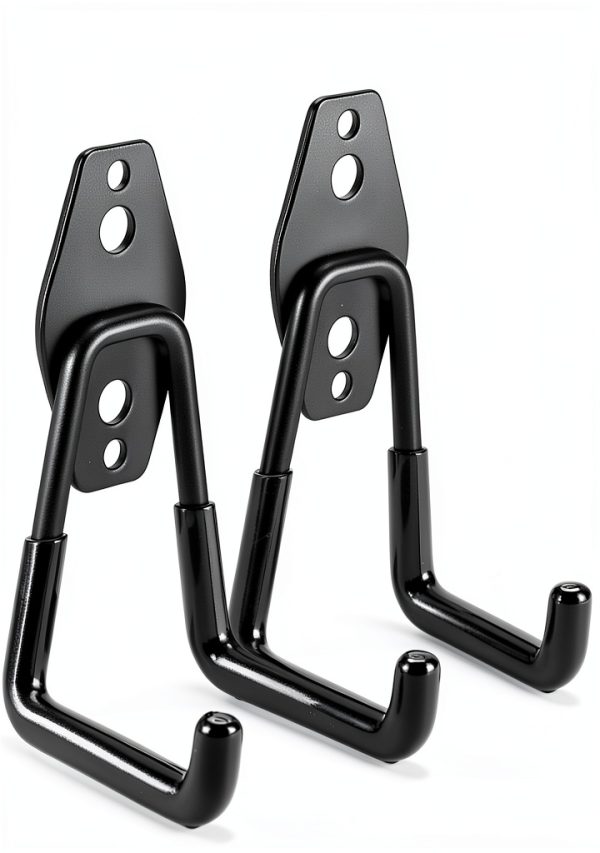 Heavy Duty Garage Hooks LUPYJI 2 Pack Small U Hook Black Wall Mount-0