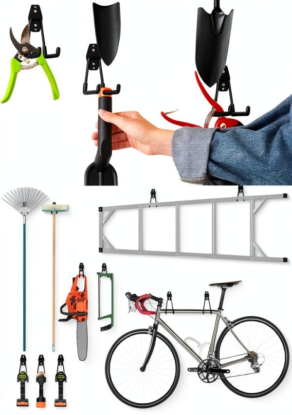 Garage Storage Hooks Steel Wall Hooks DJA18-10 Black Orange Small-2
