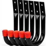 Heavy Duty Metal Wall Hooks by HORUSDY 6 Pack Black 4.72in x 3.5in-0