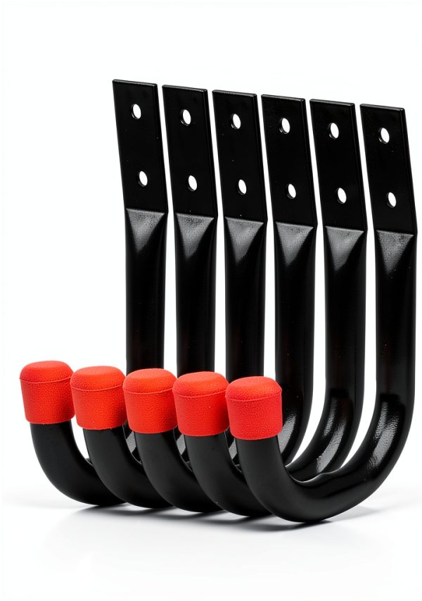Heavy Duty Metal Wall Hooks by HORUSDY 6 Pack Black 4.72in x 3.5in-0