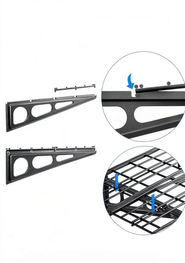 Garage Shelving FLEXIMOUNTS 2-Pack 2x6ft Black Shelf Sturdy Coated-4