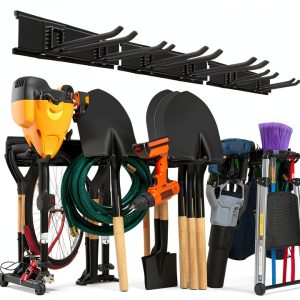 Garage Tool Organizer TIDYME 48in Wall Mount Rack with Hooks 300lb-0