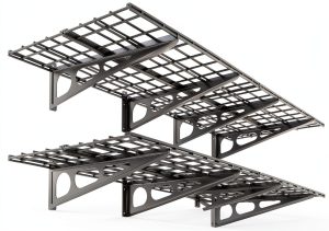 Garage Shelving FLEXIMOUNTS 2-Pack 2x6ft Black Shelf Sturdy Coated-0