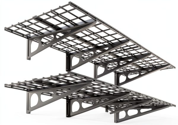Garage Shelving FLEXIMOUNTS 2-Pack 2x6ft Black Shelf Sturdy Coated-0