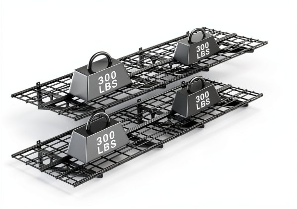Garage Shelving FLEXIMOUNTS 2-Pack 2x6ft Black Shelf Sturdy Coated-2